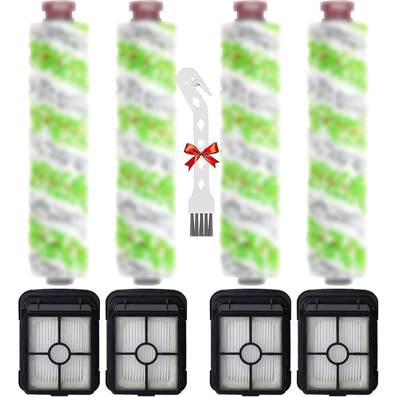 for Bissell CrossWave Pet Pro 2306A CrossWave 1785 Series Replacement Parts 4 Pack 2460 Multi-Surface Pet Pro Cleaner Brush Rolls Tangle-Free+4 Pack 1866 Vacuum Filters Part 1613568 1608684 4+4 Green - PawsPlanet Australia