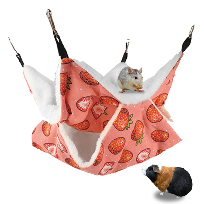 Guinea Pig Rat Ferret Hammock and Warm Bed Small Pet Hideout Tunnel Cave Hanging Bunkbed Hammock Cage Toy for Hamster Sugar Glider Squirrel (1.Hammock) 3.Hammock - PawsPlanet Australia