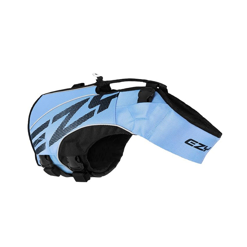 EzyDog DFD X2 Dog Life Jacket - Adjustable Swimming Safety Life Vest Preserver with Continuous Neck Flotation, Reflective Trim, & Grab Handle (3XS, Blue) 3XS - PawsPlanet Australia