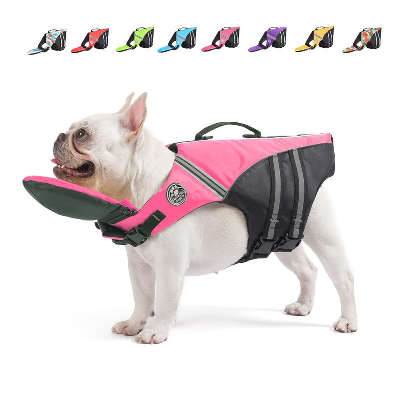 Mklhgty Dog Life Jacket, Reflective Dog Life Vest with Removable Neck Float High Buoyancy for Swimming and Boating, Ripstop Pet Safety Swimsuit Rescue Handle for Small Medium Large Dogs pink S(Chest Girth: 17"-25") - PawsPlanet Australia