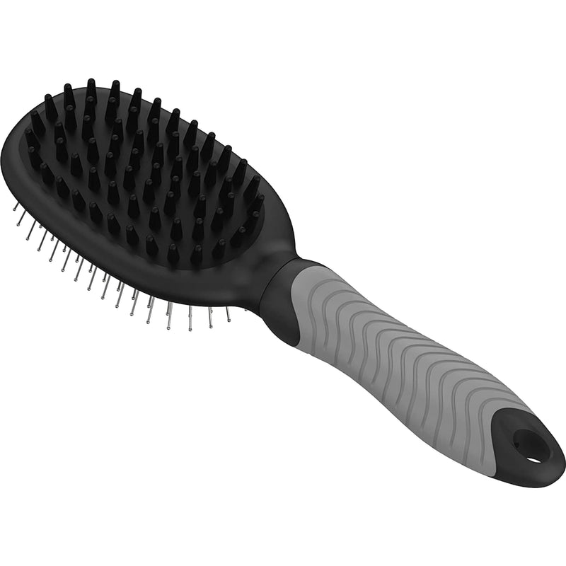 WAHL Professional Animal Double Sided Bath Pin Brush for Dogs (#858477) - Pet Brush to Groom Dogs - For Akitas, Huskies & Australian Shepherds - Durable Dog Pin Brush Black and Gray 1 Count (Pack of 1) - PawsPlanet Australia