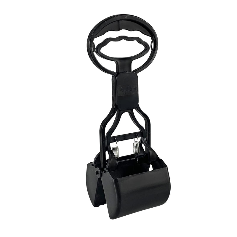Andiker Portable Pet Pooper Scooper with Short Handle, Pet Clamp Scooper, High Elastic Spring Dog Poop Scoop Indoor and Outdoor Cleaning Tool (Black) Black - PawsPlanet Australia