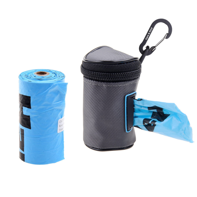 Kare & Kind Pet Waste Bag Dispenser with Carabiner - Double Layer Fabric - Zippered Poop Bag Holder and Pet Waste Bags - Clip On Container Attaches to Leash, Belt, Harness,Collar, Bags - (Black) - PawsPlanet Australia