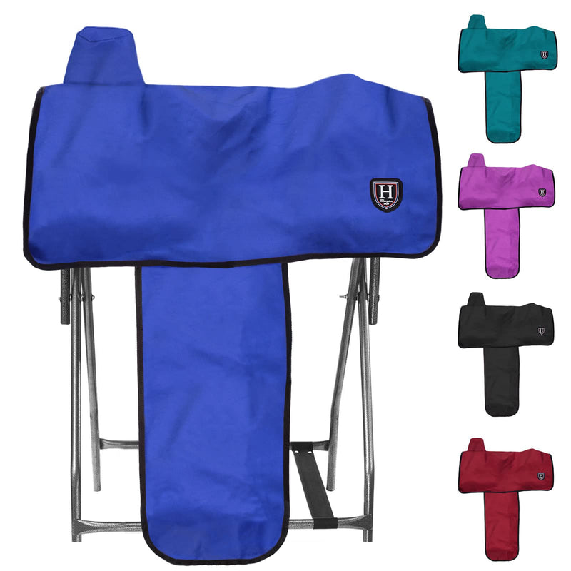 Harrison Howard 600 Denier Splash-Resistant Protective Saddle Cover Protection from Scratches, Direct Sunlight, and Dust/Debris Keeps Saddle in Pristine Condition-Blue - PawsPlanet Australia