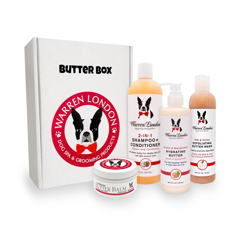 Warren London Dog Products Gift Boxes | Pet Presents Containing Multiple Luxury Spa Products | Birthday Box for Dog | New Puppy Present Gift Idea | Butter Box - PawsPlanet Australia