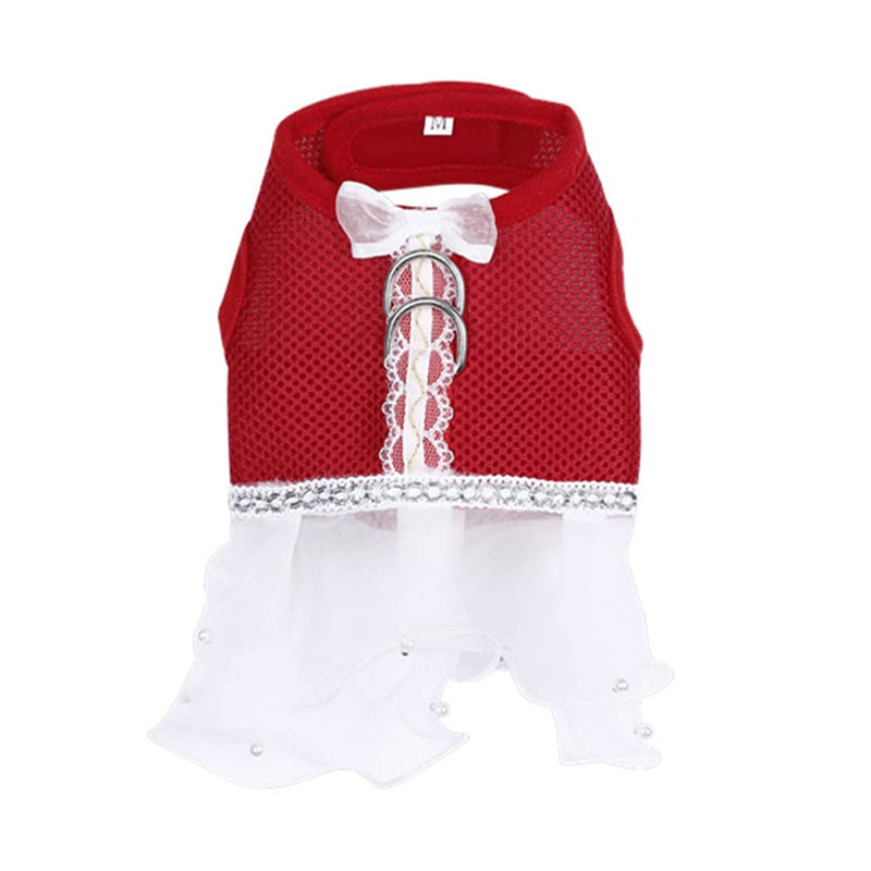 Leconpet Mesh Harness Vest for Small and Medium Dogs - Breathable, Comfortable Dog Harness Skirt, Dress (S, Red) S - PawsPlanet Australia