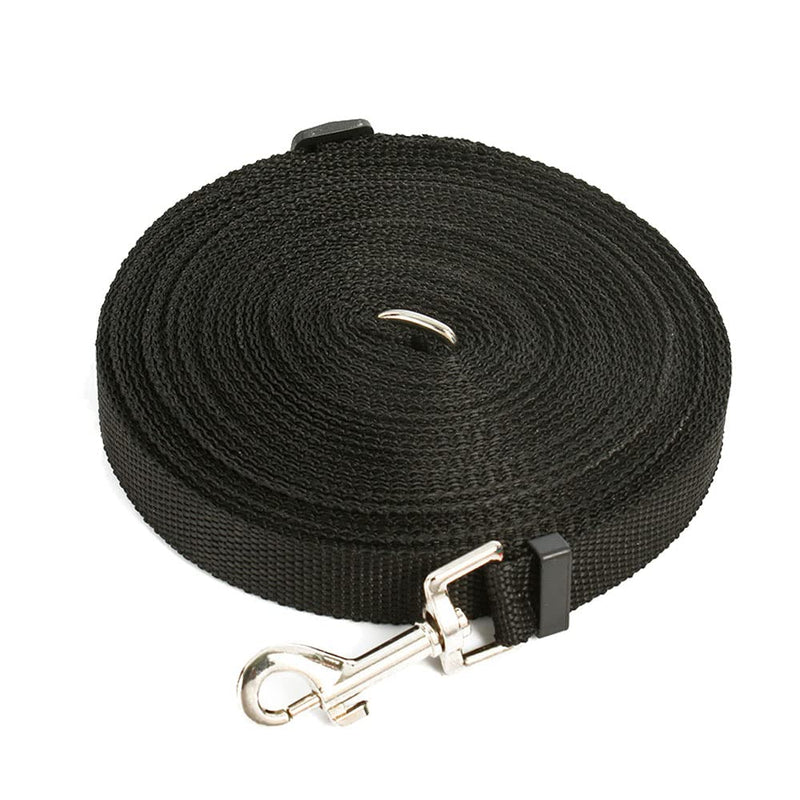 Drema Black Durable Nylon Dog Training Leash,Dog/Puppy Obedience Recall Training Agility Lead-10 ft 20 ft, Training Leash, Play, Safety, Camping,or Backyard (10ft) 10ft - PawsPlanet Australia