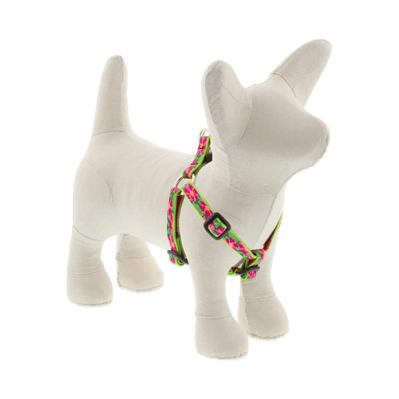 Lupine Small Step in Dog Harness 1/2" Wide Petunias with 12-18" Girth 1/2" wide; girth adjusts 12-18" - PawsPlanet Australia