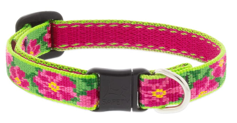 Lupine Cat Safety Collar 1/2" Wide Petunias adjusts 8-12" Adjusts 8-12-inches no bell - PawsPlanet Australia