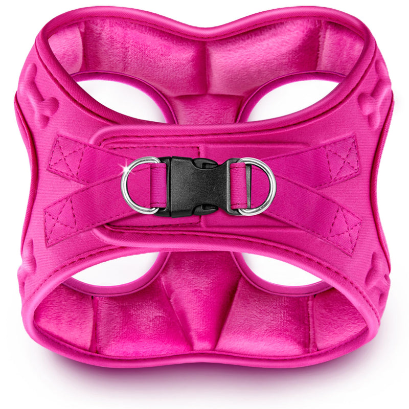 Comfort fit Step-in Dog & Puppy Harness - Comfortable All Weather Dog Vest Harness: Adjustable, Soft Padded, Easy to Put-on for Small, Medium-Sized Dogs (Plush Both Side Velvet) S (Chest 14.5"-17") Pink Plush - PawsPlanet Australia