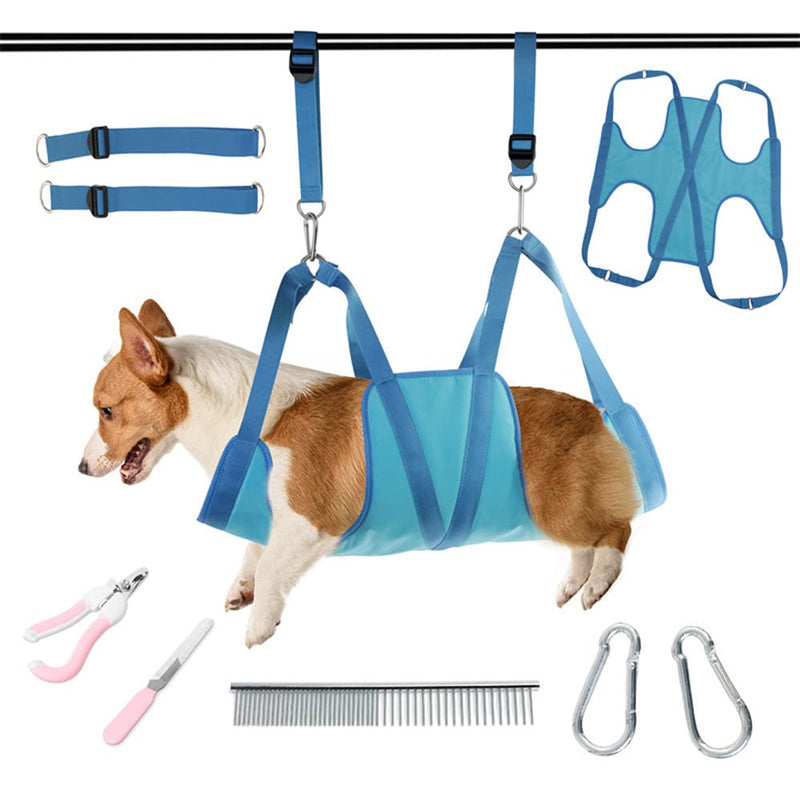 Dog/Cat Hanging Harness for Nail Trimming Hanger Grooming Harness for Dogs at Home Dogs Hammock Nails Trim Sling Adjustable Can Bear 25kg (Large) Large - PawsPlanet Australia