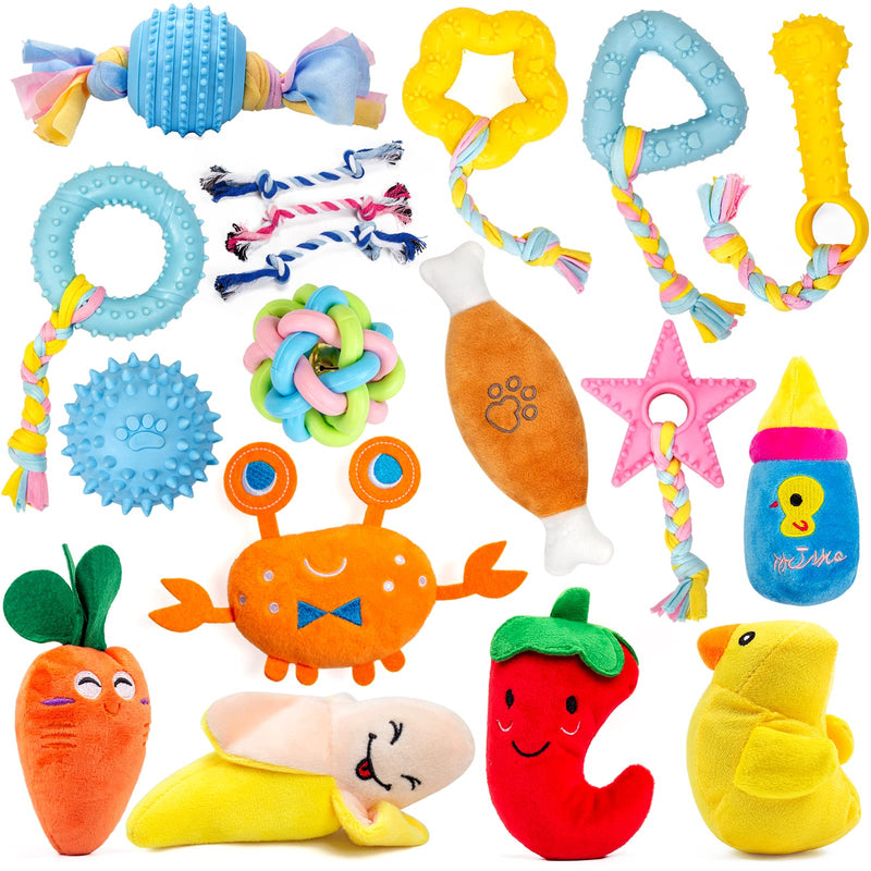 Squeaky Dog Toys for Puppy Small Medium Dogs 18 Units Stuffed Toys with Rubber Toys in Bulk Plush Dog Toy Safe Fetch Chew Toys Pack for Chewing and Teething.… 18 PCS - PawsPlanet Australia