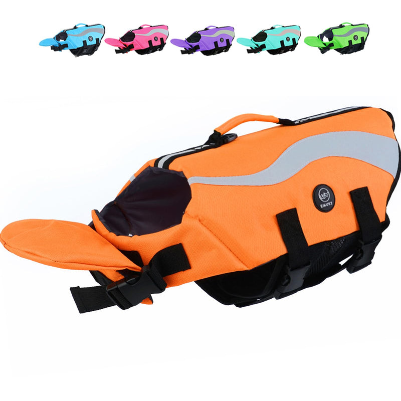 EMUST Dog Life Vests, Adjustable Life Jackets for Small Dogs with Enhanced Buoyancy, Small Dog Swim Vest with Durable Rescue Handle, Orange,XS XS - PawsPlanet Australia