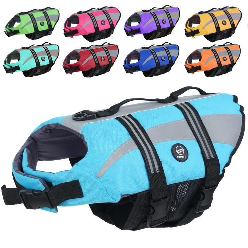 EMUST Life Vests for Dogs, Lightweight Small/Medium/Large Dog Life Preserver, XL Dog Life Jacket for Swimming/Boat/Water, Life Jacket for Large Dogs,Blue, XL Blue - PawsPlanet Australia