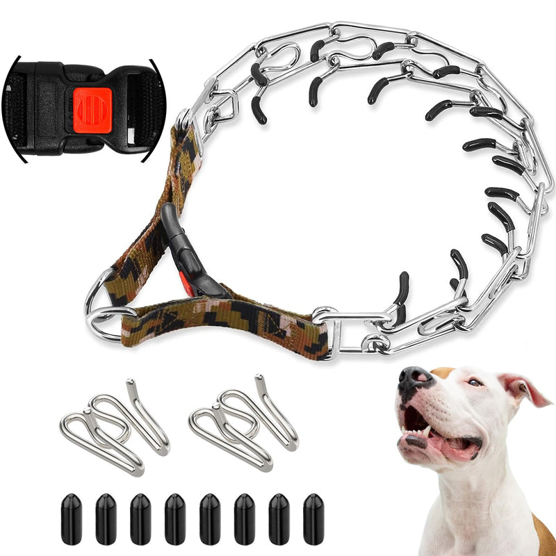 Supet Dog Training Collar, Adjustable Dog Training Collar with Buckle for Small Medium Large Dogs(Packed with One Extra Links) XL (Neck: 20"--23'' Weight: around 90 lbs) Camouflage Yellow - PawsPlanet Australia