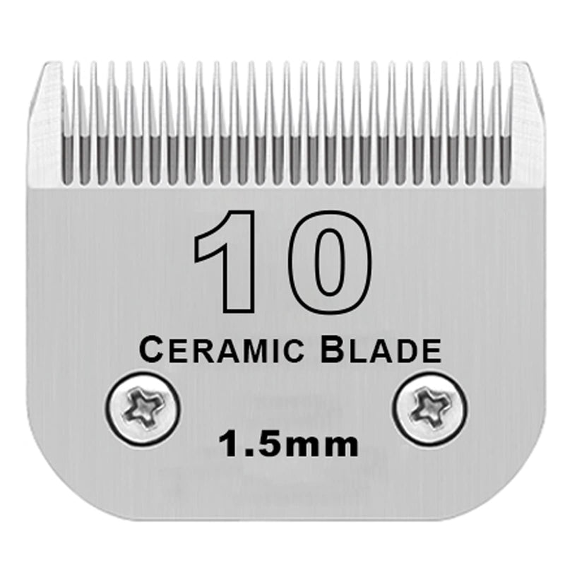 Detachable Pet Dog Grooming Clipper Ceramic Blade,Compatible with Andis Size 10 Cut Length 1/16"(1.5mm),Compatible with Oster A5,Wahl KM10 Series Clippers 10# 1.5mm - PawsPlanet Australia