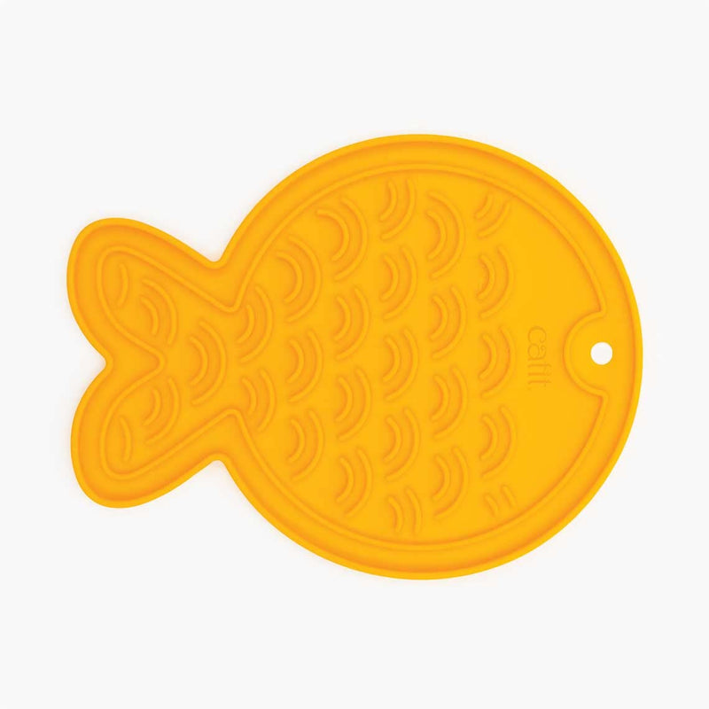 Catit Creamy Lickable Cat Treat Feeding Mat, Fish Shaped Cat Placemat - PawsPlanet Australia