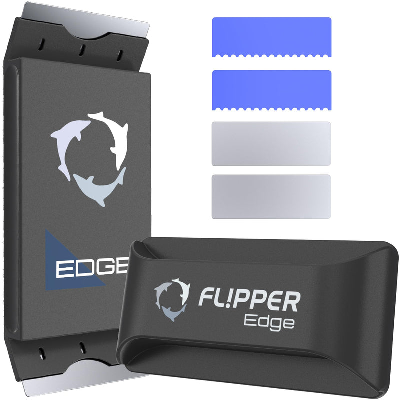 Flipper EDGE 2-in-1 Scrubber Scraper Floating Magnetic Fish Tank Aquarium Cleaner with DUAL BLADES - Efficient Glass & Acrylic Aquarium Cleaning Tools (Standard) 1 Count (Pack of 1) - PawsPlanet Australia