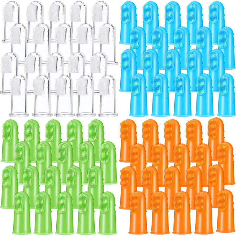 80 Packs Dog Toothbrush Soft Finger Brushes Pet Finger Toothbrush Easy Teeth Cleaning Dog Tooth Brush Oral Care Pet Dental Brush Pet Cleaning Finger Covers for Small Cats and Puppy - PawsPlanet Australia