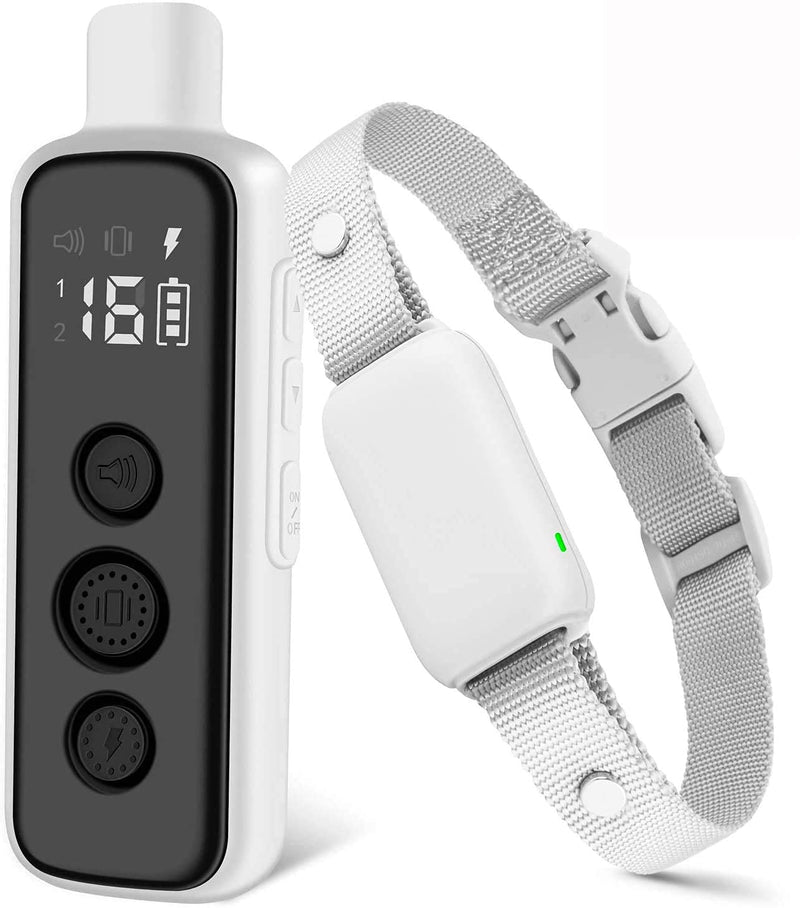 Bousnic Shock Collar for Dogs - Waterproof Rechargeable Dog Electric Training Collar with Remote for Small Medium Large Dogs with Beep, Vibration, Safe Shock Modes (8-120 Lbs) (Grey) Grey - PawsPlanet Australia