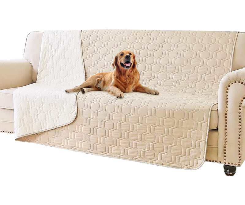 Waterproof and Non-Slip Dog Bed Cover and Pet Blanket Sofa Pet Bed Mat ，car Incontinence Mattress Protectors Furniture Couch Cover for Most Cats Dogs,Pets（52x82-Beige） Beige 52x82Inch (Pack of 1) - PawsPlanet Australia