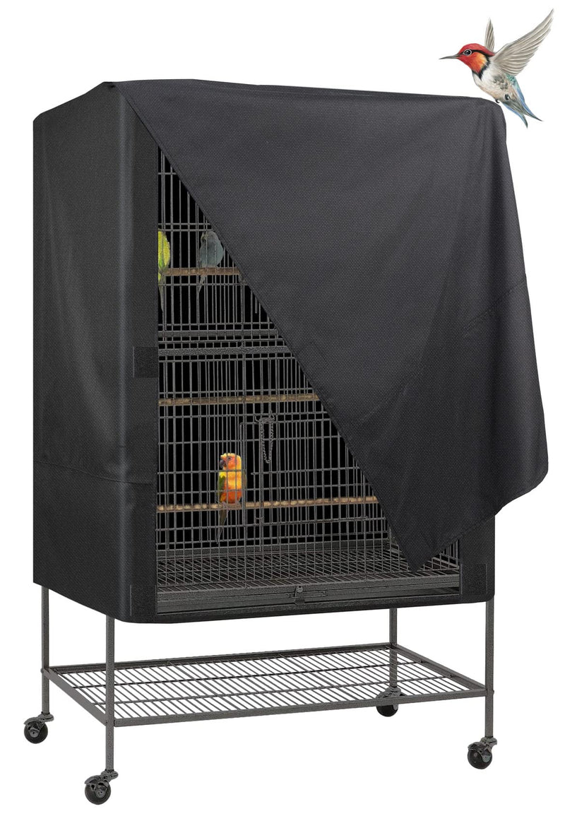 Explore Land Bird Universal Pet Cage Cover Good Night for Cats, Mink, Totoro, Parakeet, Parrot and Small Animals (Black, L) Large Black - PawsPlanet Australia