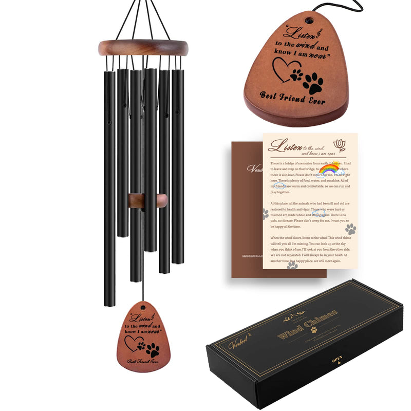 Pet Memorial Gifts, 28" Pet Memorial Wind Chimes, Dog Memorial Gifts, Pet Loss Gifts, Loss of Pet Sympathy Gift, Pet Remembrance Gift in Memory of Dog Cat Wood-black - PawsPlanet Australia
