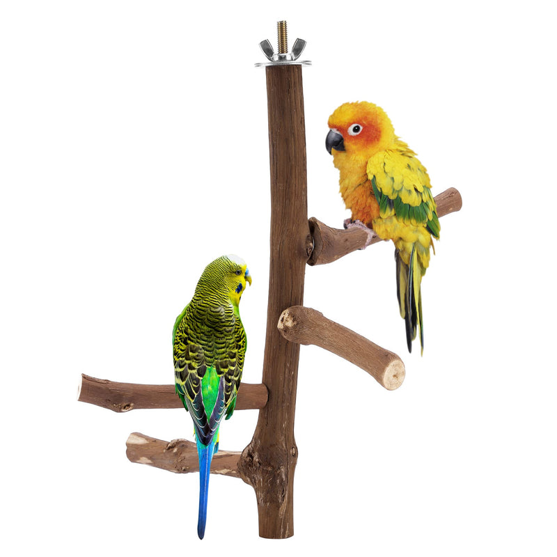 CozyCabin Natural Bird Perch Stand for Cage, Hanging Multi Branch Grapevine Parrot Perch Bird Cage Toys for Small Budgies Conure Parrot Parakeets Cockatiels Lovebirds