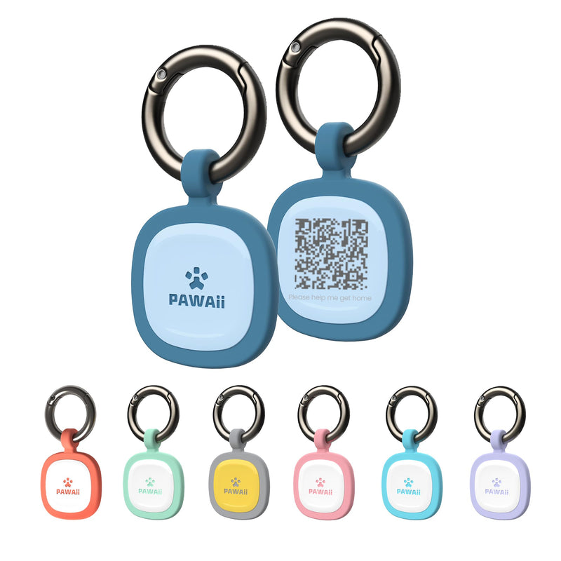 Pawaii Silent Silicone Dog ID Tag, Modifiable Pet Online Profile and Emergency Contacts, Scan QR for Instant Location Alerts, 1 Pack (Deep Sea Blue) Deep Sea Blue - PawsPlanet Australia