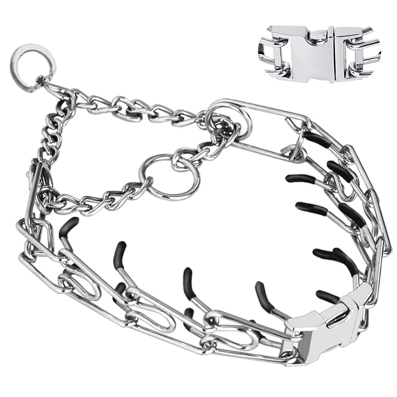 Prong Pinch Collar for Dogs, Adjustable Training Collar with Quick Release Buckle for Small Medium Large Dogs(Packed with Two Extra Links) (M/L(18-23" Neck, 3.00mm)) M/L(18-23" Neck, 3.00mm) - PawsPlanet Australia