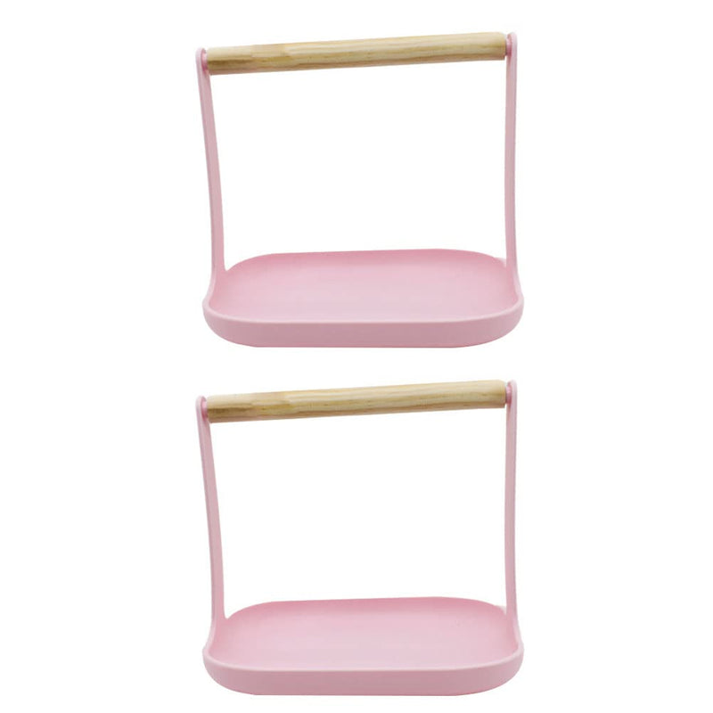 LUOZZY 2-in-1 Bird Training Stand & Perch - Wooden Shelf for Parakeets, Conures, Lovebirds & Cockatiels, Pink - PawsPlanet Australia