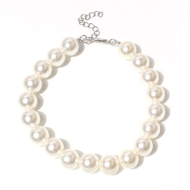 Adorable Pet Pearl Collar Adjustable Cat Dog Pet Necklace Jewelry Chihuahua York Girl Clothing Dress Accessories White - PawsPlanet Australia