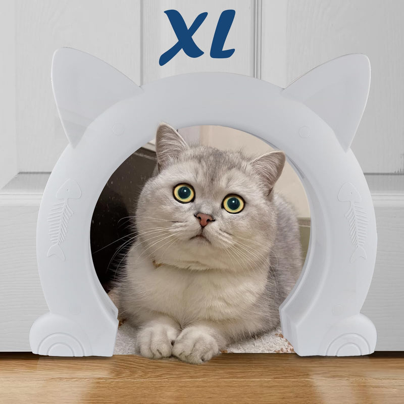 Wordcam Large Cat Door Interior Door, XL Indoor Cat Door, Pet Doors for Cats, Kitties and Small Dogs (White) White X-Large - PawsPlanet Australia