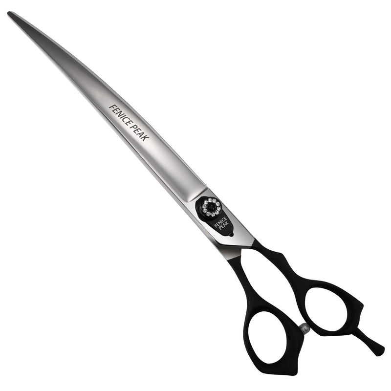 Fenice Peak 7.5'' Professional Curved Dog Grooming Scissors Heavy and Anti-Slip Black Handler 440C Stainless Steel Pet Cutting Shears Safety Trimming Shearing for Dogs Cats - PawsPlanet Australia