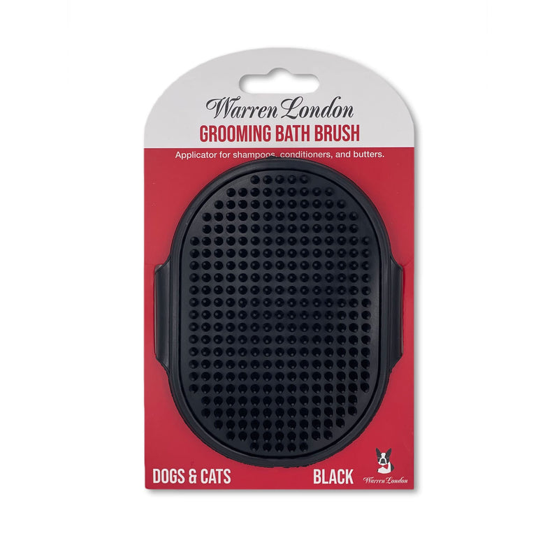 Warren London Grooming Bath Brush for Dogs and Cats | Applicator for Dog Shampoo, Hydrating Butter, or Pet Leave In Conditioner | Black - PawsPlanet Australia