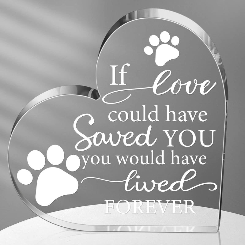 Pet Memorial Gift Pet Keepsake Gift Sympathy Gift for Loss Remembrance Gifts Cat Memorial Gifts Bereavement Crystal Acrylic Heart Decor Crystal Acrylic Heart Condolence Gifts for Loss of Loved One - PawsPlanet Australia