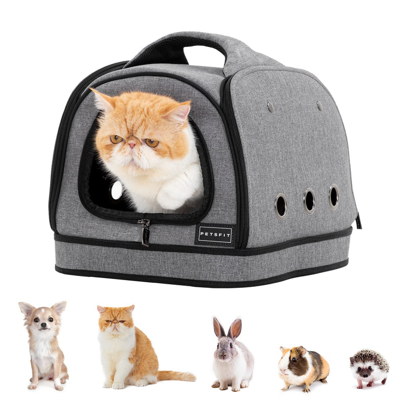 Petsfit Dog Travel Crate Small Design, Soft Sided Small Dog Kennel & Cat Kennel, Fit for Approved Travel, Camping, Outdoor Use Medium Grey A - PawsPlanet Australia