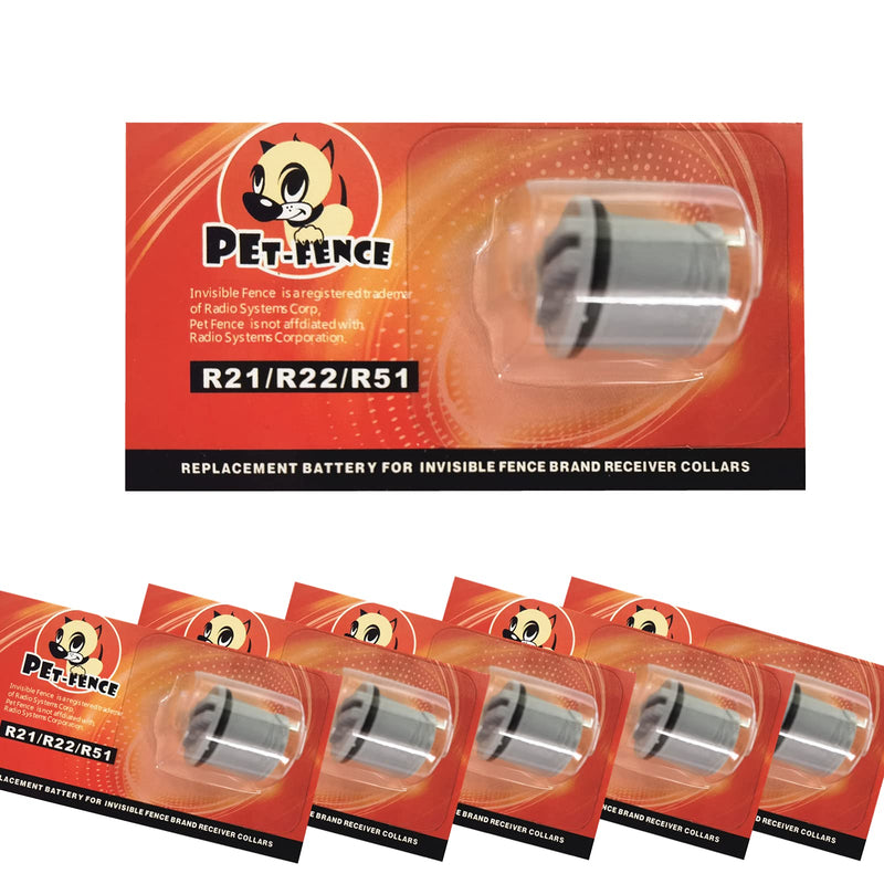 PET-Fence Dog Collar Batteries, Compatible with Invisible Fence Batteries, R21 R22 R51 Dog Collar Fence Battery, Latest Production Date(5 Pack) - PawsPlanet Australia