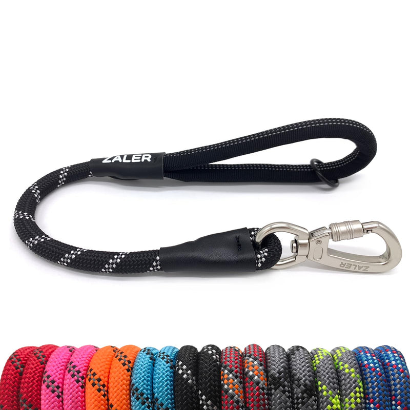 Short Dog Leash, 18 Inches Rope Traffic Leashes for Dogs, Reflective Dog Lead with O-ring, Heavy Duty Leash for Large and Medium Dogs (18'' Black) - PawsPlanet Australia