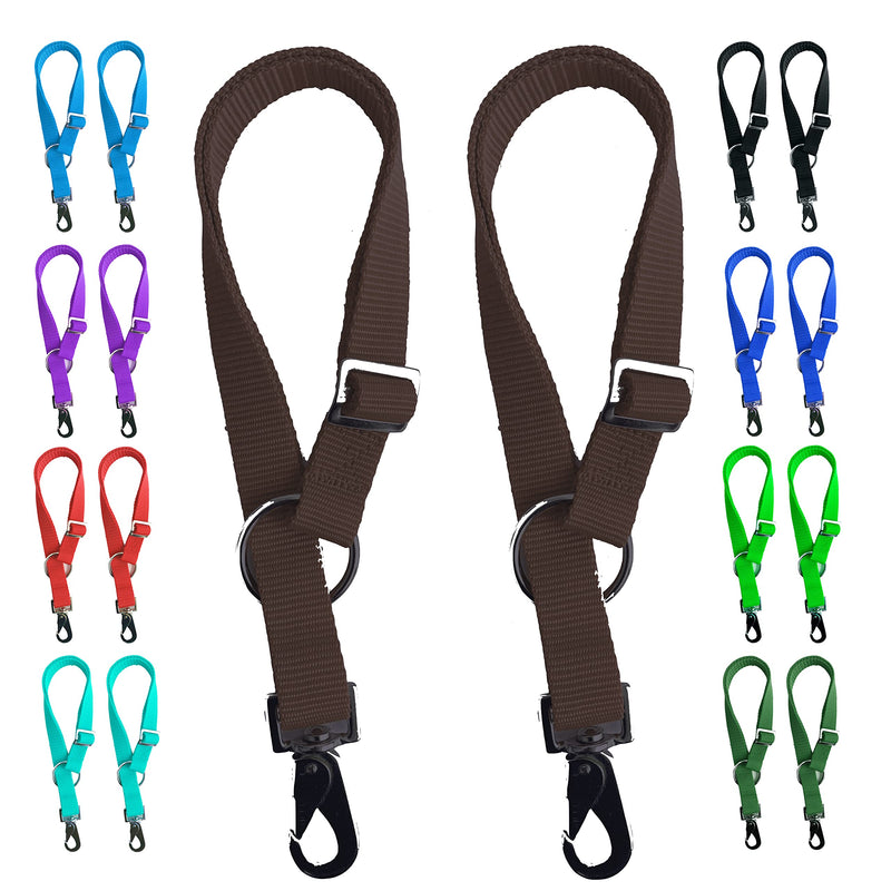 Majestic Ally Pack of 2 Horse Water Bucket Strap Hangers - Adjustable 18” to 30” length – for Indoor or Outdoor Use Chocolate - PawsPlanet Australia
