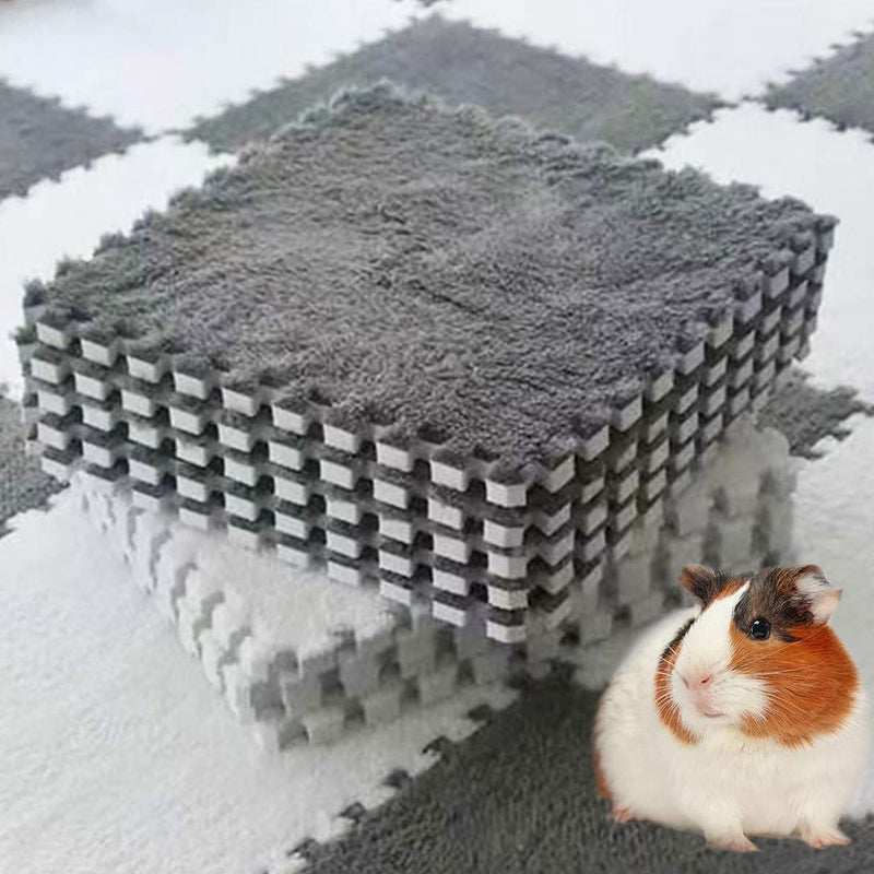 Oncpcare 10Pcs 11” x 11” Guinea Pig Pads Washable, Reusable Guinea Pig Fleece Cage Liners, Soft Warm Rabbit Sleep Mat Blanket Bed (Grey) Grey x 10 - PawsPlanet Australia