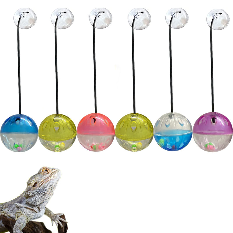 6 Pack Bearded Dragon Toys Balls Bell,Bearded Dragon Accessories,Fit for Lizard Small Reptile Habitat Terrarium Tank - PawsPlanet Australia