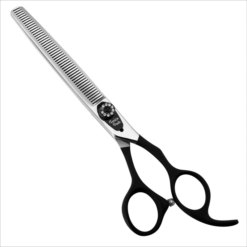 Fenice Peak 7.5'' Dog Thinning Scissors For Grooming 440C Stainless Steel Black Non-Slip Handle Sharp Blades Professional Pet Trimming Scissors for Cats Thinning Rate 35% Thinning Shear 7.5'' - PawsPlanet Australia