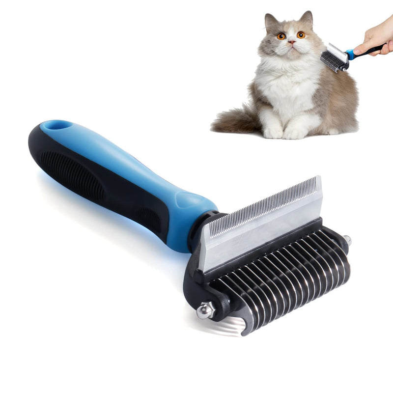 Potaroma Versatile Pet Grooming Brush, Double Sided Shedding and Dematting Undercoat Rake, Reduces Shedding by up to 95% Professional Deshedding Comb Tool for Dogs and Cats (Medium) Medium - PawsPlanet Australia