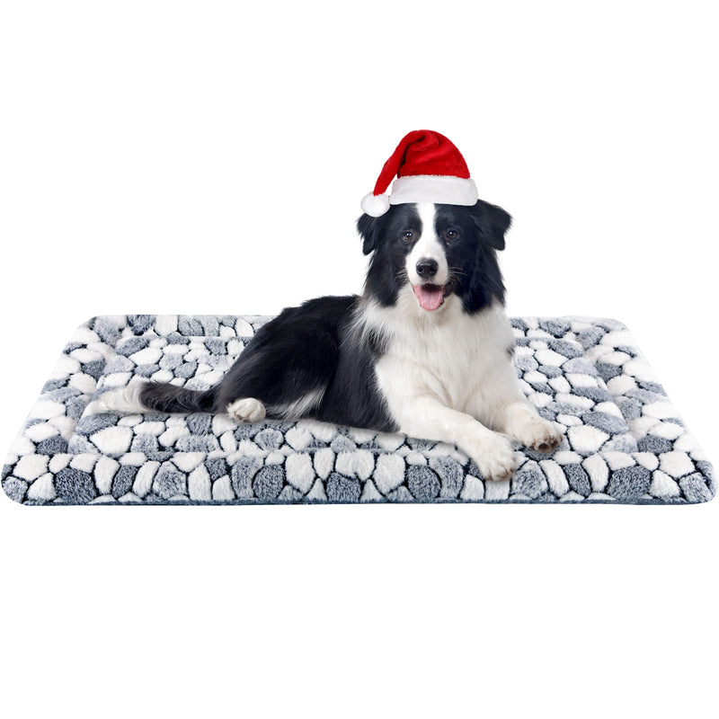 VANKEAN Dog Crate Pad Bed Mat Reversible (Warm & Cool), Soft Pet Sleeping Mat Dog Bed for Crate Suitable for Small to XX-Large Dogs and Cats, Machine Washable Crate Beds, Grey Stone Pattern Large - PawsPlanet Australia