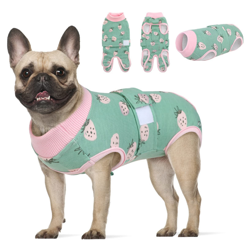 KOESON Dog Recovery Suit, Surgery Recovery Suit for Female Dogs Spayed Dog Cone Alternative After Surgery, Dog Post Surgery Suit Anti Licking & Biting Surgical Shirt with Pee Hole X-Small Strawberry