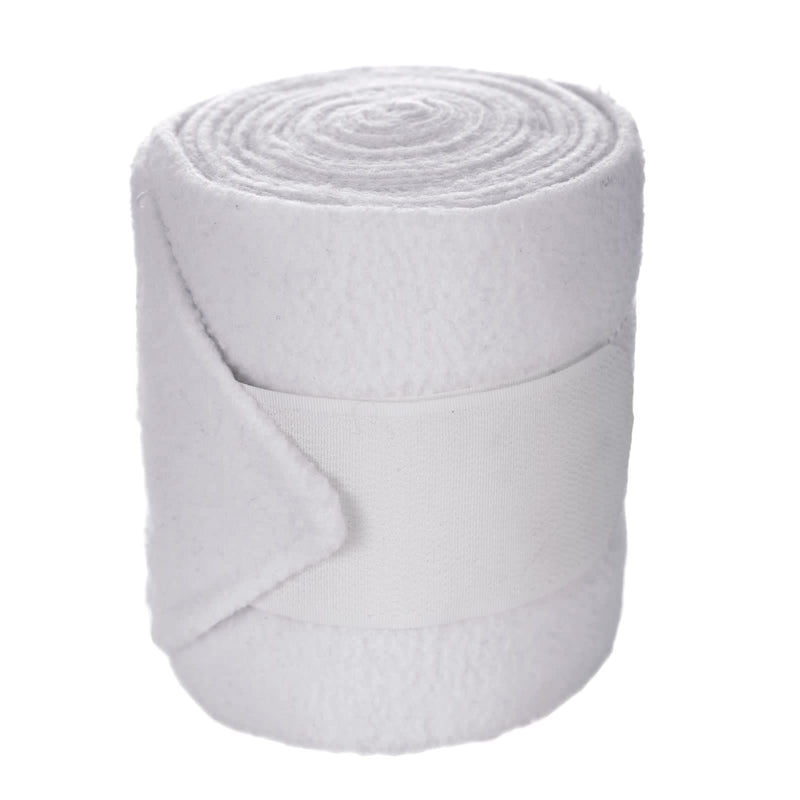 Equinavia Luna 9' Fleece Polo Wraps, Set of 4 Horse Leg Bandages | Storage Bag Included One Size White - PawsPlanet Australia