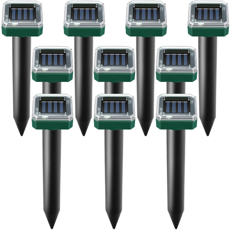 Mole Repellent Solar Powered, 10 Pack Solar Mole Repellents Ultrasonic for Vole, Snakes, Gopher, Waterproof Sonic Vole Deterrent Spikes,Snake Gopher for Garden and Yard 10PCS - PawsPlanet Australia
