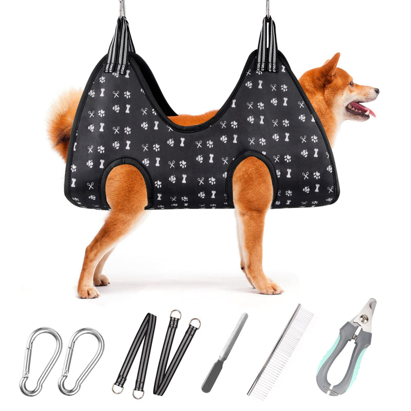 Dog Grooming Hammock Harness for Nail Trimming (L 50lb), Dog Sling Holder Hanger for Clipping Nails L for Large Dogs 50LB - PawsPlanet Australia