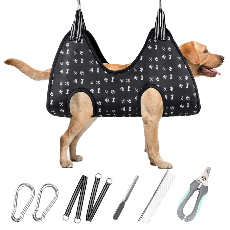 Pet Dog Grooming Hammock Harness for Grooming (XL 80lb), Dog Sling Holder for Clipping Nails with Clippers, Pet Comb XL for X-Large Dogs 80LB - PawsPlanet Australia